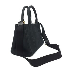 Prada Canapa top handles Black handbag 2way canvas Tote
